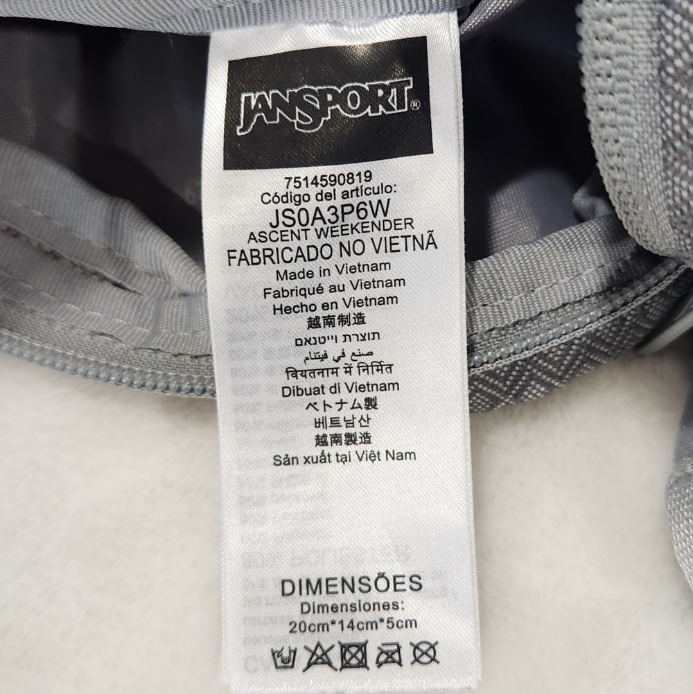 Jansport Ascent Weekender Suede Gray Shadow Geometric Crossbody Shoulder Bag - Picture 12 of 13